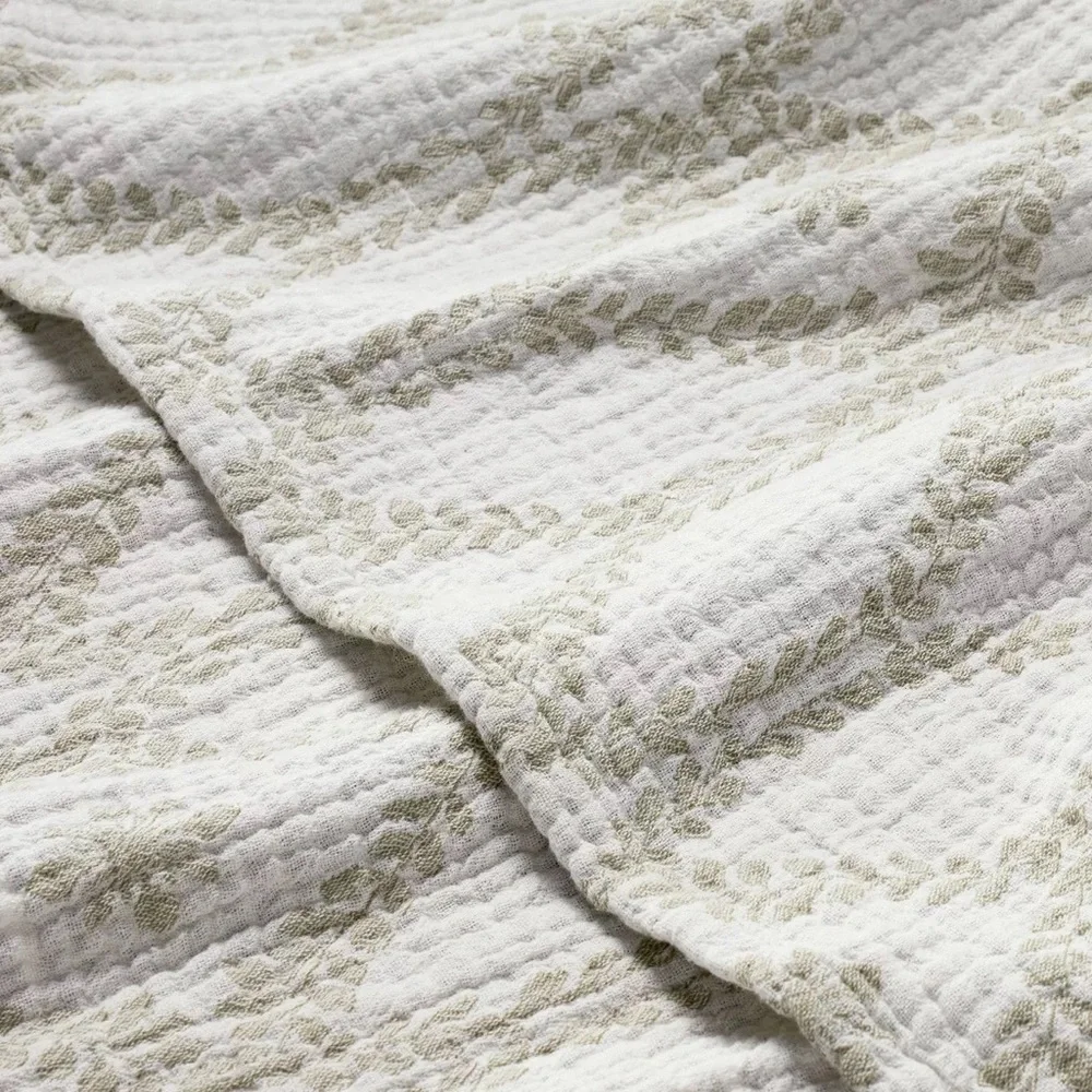 Trellis Pattern Cotton Throw Blanket Green/Cream - Hearth & Hand with Magnolia